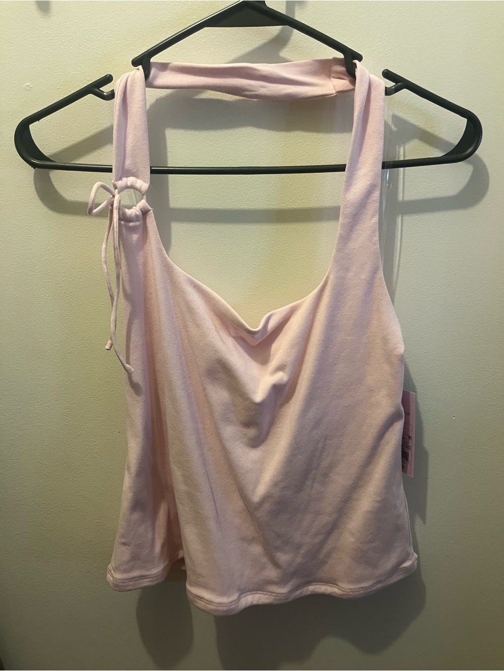 Pink halter with tie